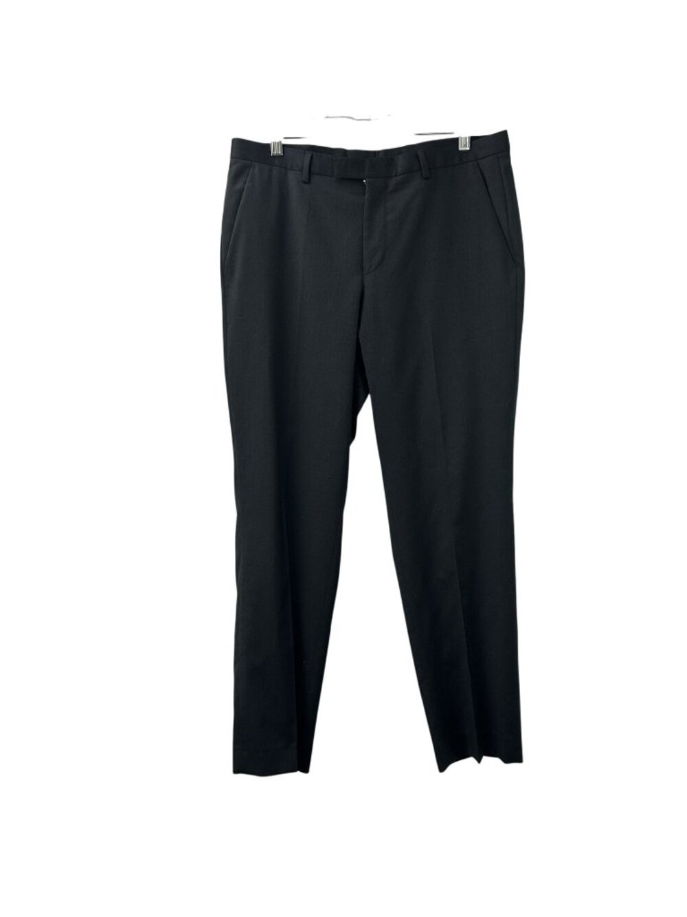 BOSS Hugo Boss Current Mens 34R Charcoal 100%Virgin Wool Flat Front Dress Pants